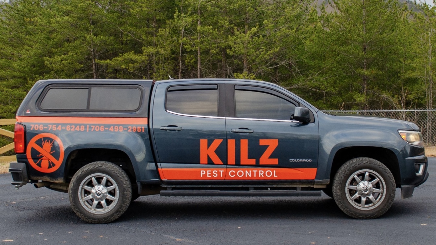 Kilz Pest Control service truck, licensed & insured pest control in northeast Georgia